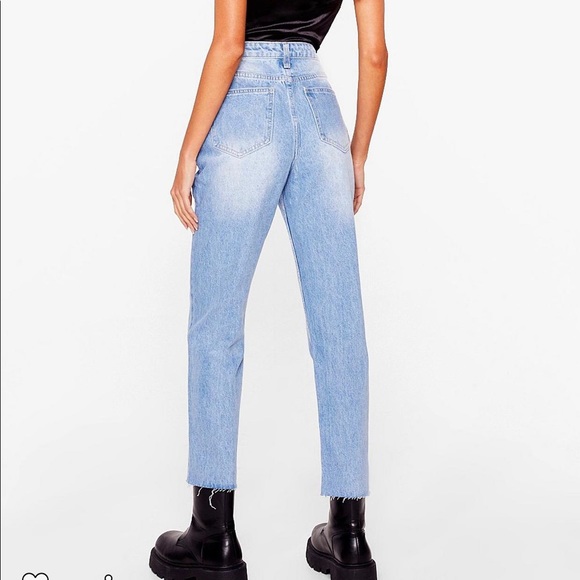 Nasty Gal Denim - Nasty Gal Raw Hem Mom Jeans